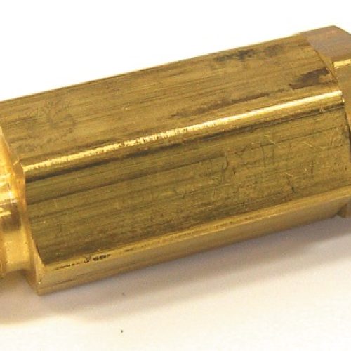PORT NOZZLE CHECK VALVE, 12PSI-8AN ORB TO FLARE, BRASS