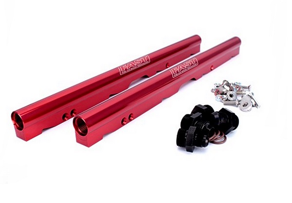 BILLET FUEL RAIL KIT, RED LS2 WITH LSX-R 102mm MANIFOLD