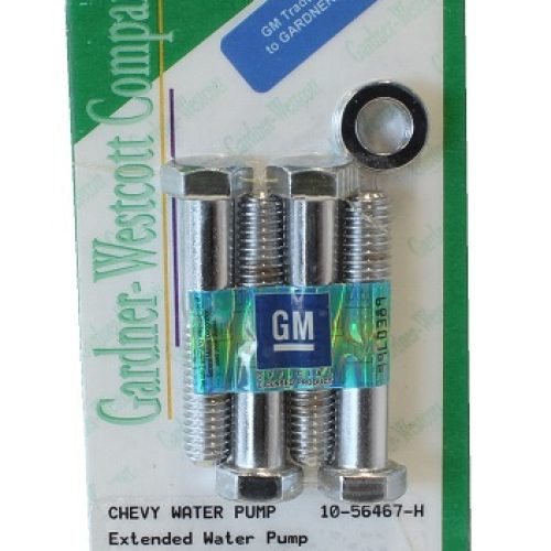 CHEV LONG WATER PUMP BOLT KIT CHROME PLATED SET