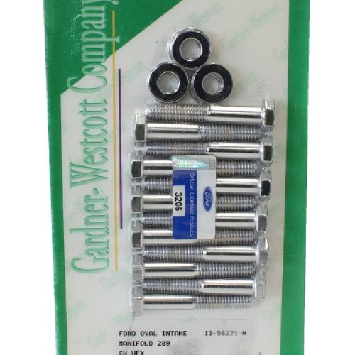 FORD 289 INTAKE MANIFOLD BOLTSHEX CHROME PLATED FORD SYMBOL