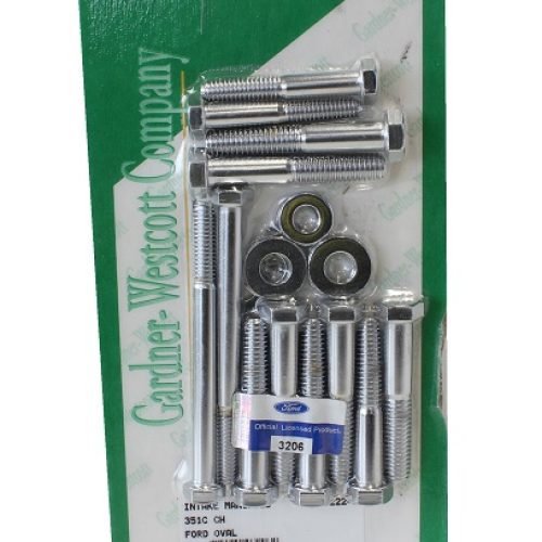 FORD 351C INTAKE MANIFOLD BOLTHEX POLISHED S/STEEL FORD