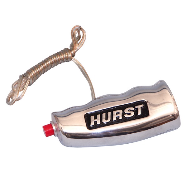 T-HANDLE HURST LOGO W/BUTTON BRUSHED ALUM SAE & METRIC