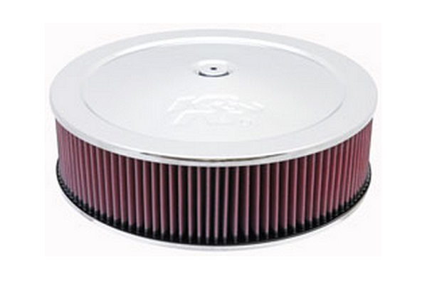 14 X 4 AIR FILTER ASSEMBLY 5-1/8 NECK,REC BASE,CHROME