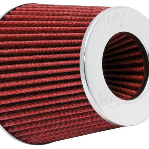 UNIVERSAL FLANGE AIR FILTER   INV. CHROME TOP, RED MEDIA