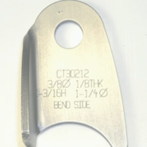 BENT TABS, 3/8″ HOLE, QTY 20  3/16″ HT, 1-1/4″ TUBE RADIUS