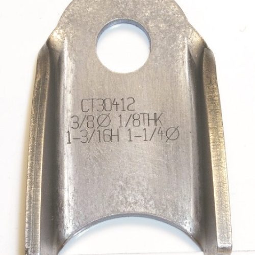 BENT TABS, 3/8″ HOLE, QTY 2   3/16″ HT, 1-1/4″ TUBE RADIUS