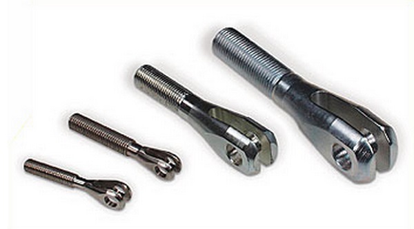 THREADED CLEVIS, 1/4-28 RH 3/16" HOLE, 1/8" SLOT