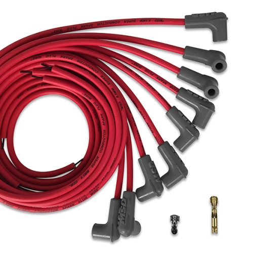 UNIVERSAL RED 90 DEG SPARK    PLUG LEAD SET **HEI** SUPER