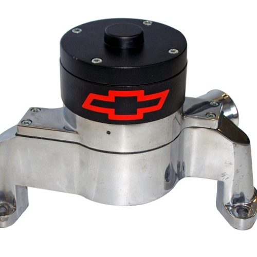BILLET ELECTRIC WATER PUMP SBCPOLISHED WITH CHEV EMBLEM