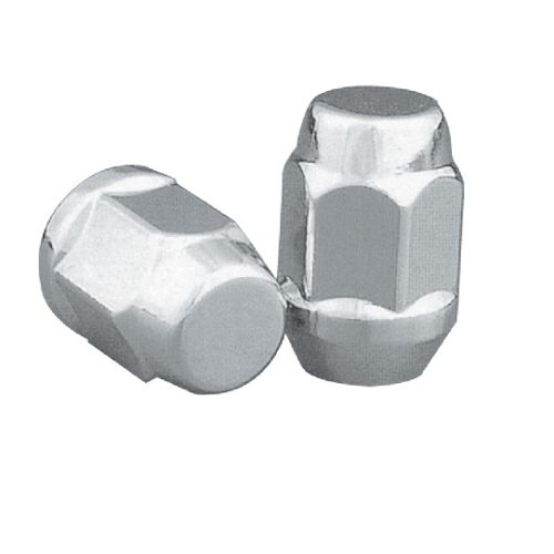 H/TREAT BULGE ACORN NUTS (4)  7/16 x 1.38 LONG CHROME 4-PACK