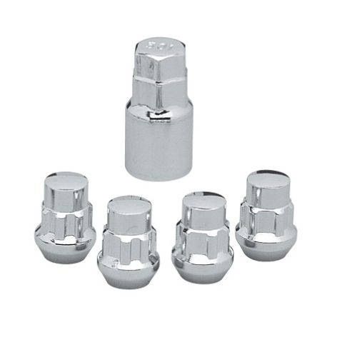 CHROME TAPERED LOCKNUTS (4)   7/16   THREAD 1.25 TALL