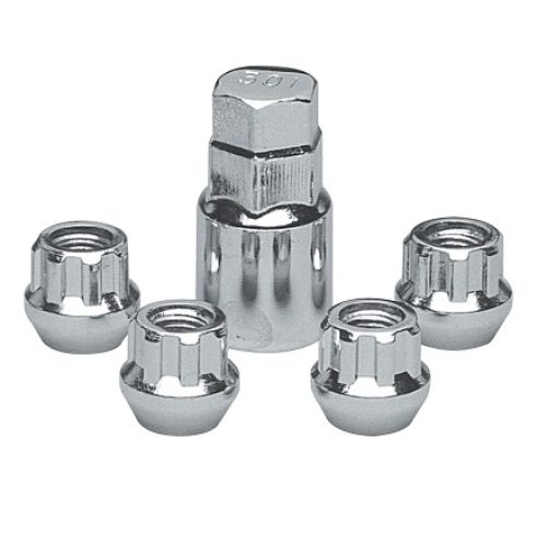 CHROME TAPERED OPEN LOCKS (4) 1/2    THREAD 1.25 TALL