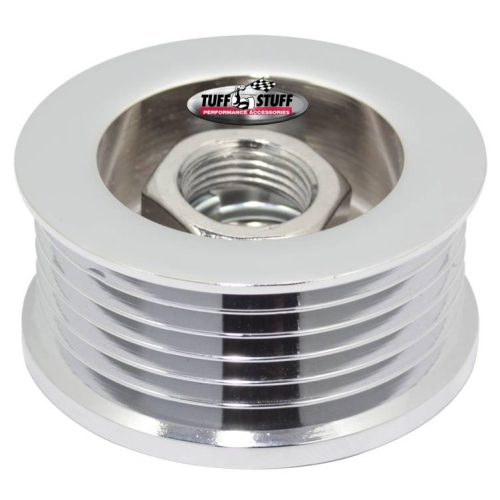 6 GROOVE ALTERNATOR PULLEY    CHROME STEEL, 6 RIB SERPENTINE