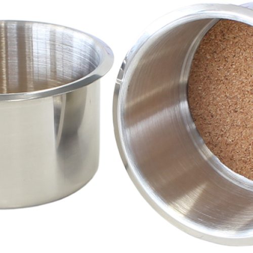 WATSONS STAINLESS CUP HOLDERS LARGE DROP IN STYLE ( PAIR )