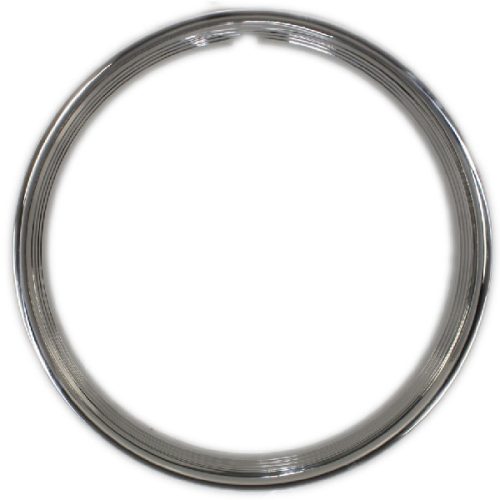 15 HOT ROD STYLE TRIM RING    RIBBED-STAINLESS STEEL