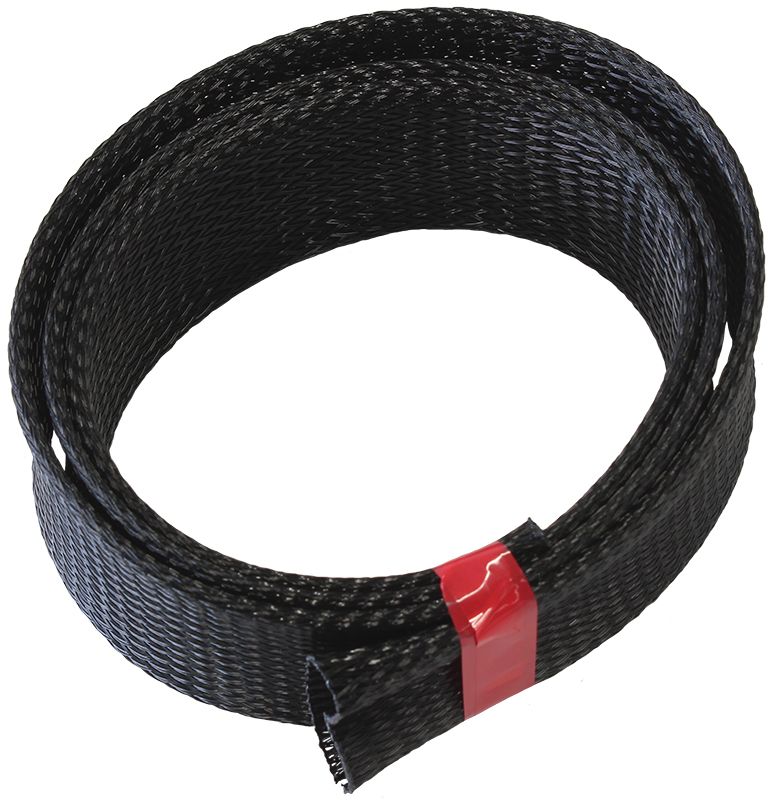 1-1/2" 1 METER HEAT FLEX BRAIDBLACK TIGHT WEAVE HIGH COVERAG - Image 2