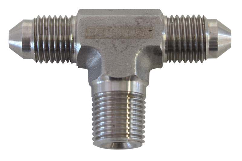 TEE -3AN WITH 1/8" NPT ON SIDESTAINLESS STEEL - Image 2