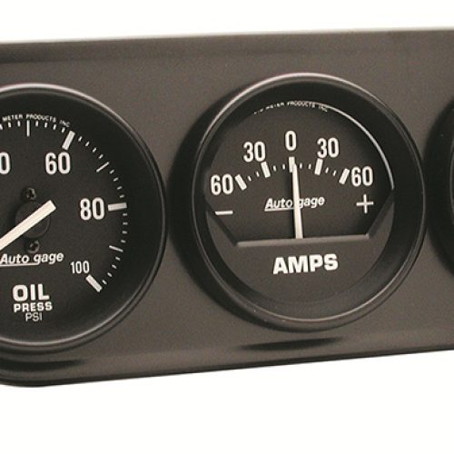 3 GAUGE CONSOLE, 2-1/16″ BLACKOIL, AMPS, W/TEMP, MECHANICAL