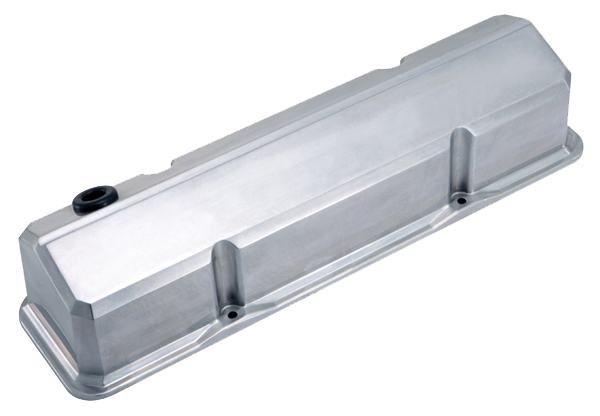 SLANT EDGE VALVE COVERS, SBC POLISHED, PLAIN