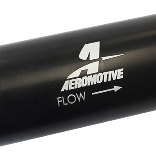 BLACK PRO SERIES -12AN INLINE FUEL FILTER. 40 MICRON S/S
