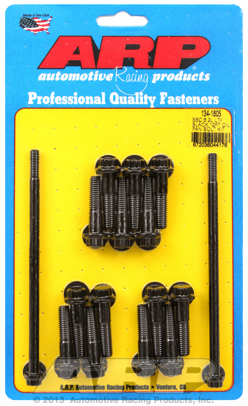 OIL PAN BOLTS, CHEV LT1 6.2L BLACK OXIDE, HEX