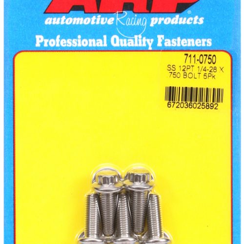 SS 12PT BOLTS 1/4″ UNF x .750″5/16″ WRENCH (5-PACK) 1/4-28