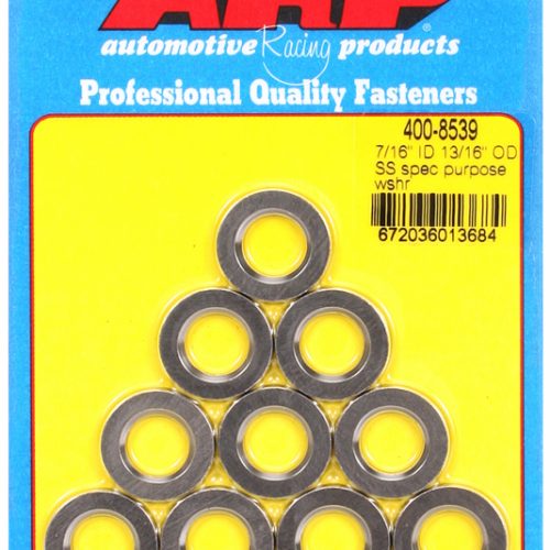 SS WASHERS 7/16″ ID, 10-PACK  7/16 ID 13/16 OD .120 THICK