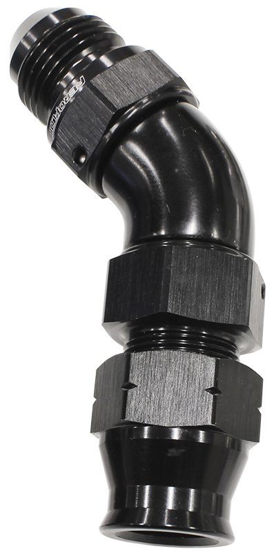 5/8" TUBE 45 deg male -10AN BLACK SWIVEL NUT WITH OLIVE - Image 2