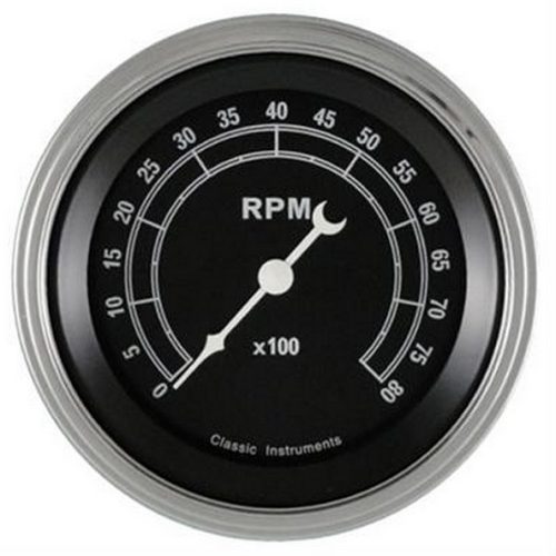 CLASSIC TRAD BLACK 8000RPMTACH3-3/8 BLACK FACE CURVED GLASS