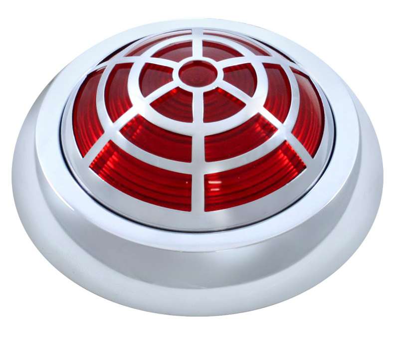 1950 PONTIAC SPIDER LED TAIL LIGHT CHROME BEZEL RED LENS