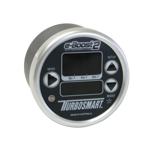 E-BOOST2 BOOST CONTROLLER 60mm 60psi BLACK FACE/SILVER BEZEL