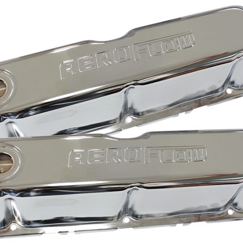 STEEL VALVE COVERS, SBF       CHROME WITH AEROFLOW LOGO