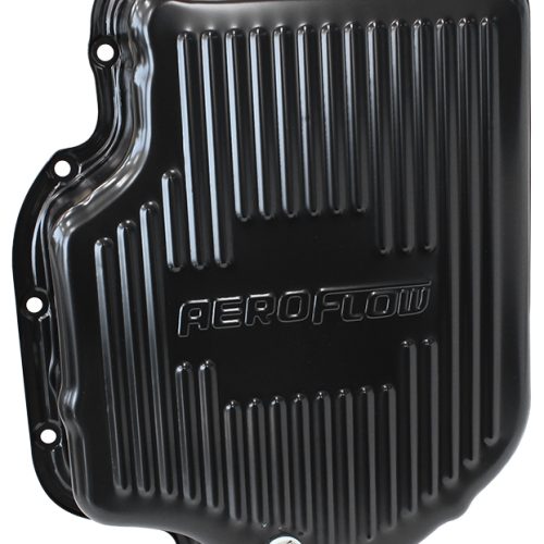 TH400 DEEP TRANSMISSION PAN   BLACK W/ DRAIN PLUG  3″ DEEP