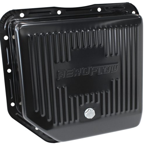 TH350 DEEP TRANSMISSION PAN   BLACK W/ DRAIN PLUG