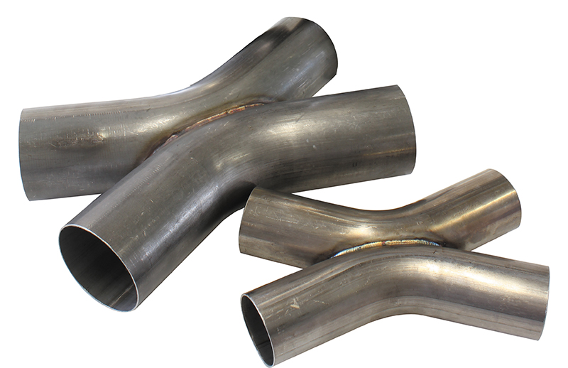 2-1/2" O.D EXHAUST X PIPE 45 DEG BENDS 304 STAINLESS STEEL