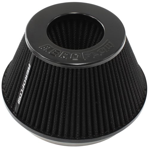 6″ CLAMP-ON TAPERED FILTER    7.6 / 4.7″ O.D,  4″ HIGH BLACK