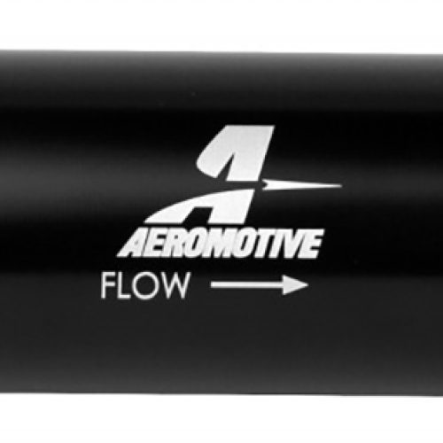 INLINE FILTER 10 MICRON -8AN  BRIGHT BLACK 2″ OD MICROGLASS