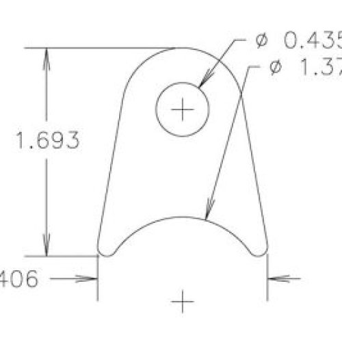 FLAT TABS, 7/16″ HOLE, QTY 20 7/8″ HT, 1-3/8″ TUBE RADIUS