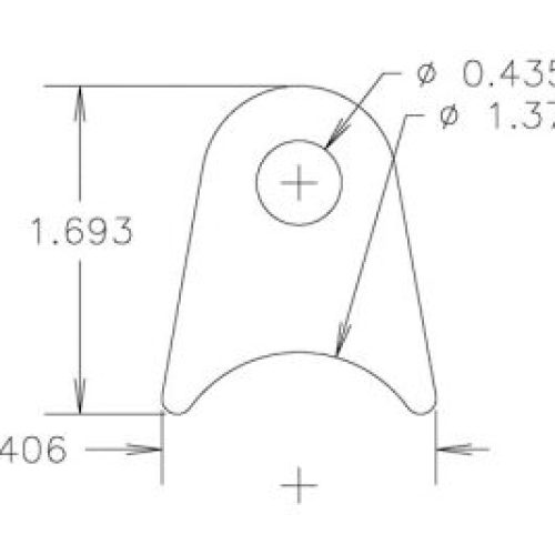 FLAT TABS, 7/16″ HOLE, QTY 4  7/8″ HT, 1-3/8″ TUBE RADIUS