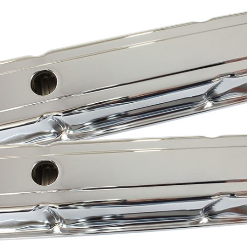 STEEL VALVE COVERS, SBC TALL  CHROME WITHOUT LOGO