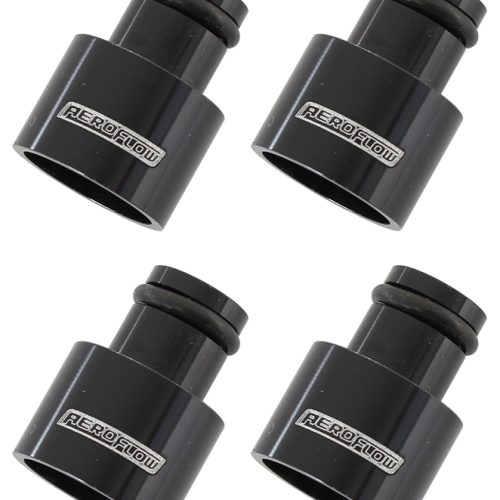 INJECTOR ADAPTER SHORT 14MM TO11MM FUEL RAIL 4 PACK BLACK