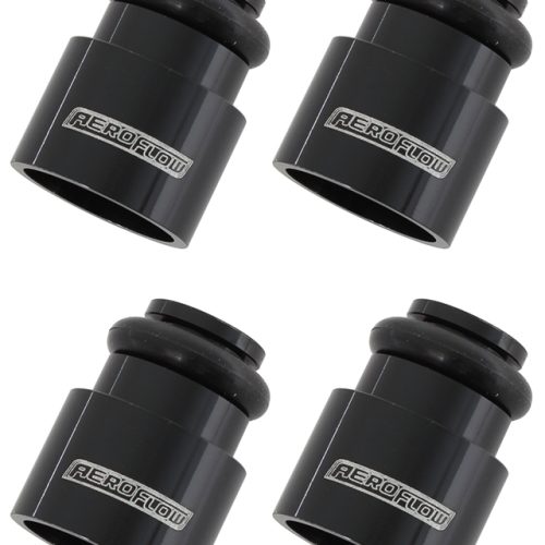 INJECTOR ADAPTER SHORT 14MM TO14MM FUEL RAIL 4 PACK BLACK