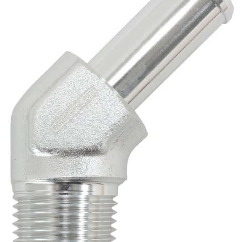 45 DEG 1/2″ NPT TO 5/8″ BARB SILVER 45 DEG MALE TO MALE