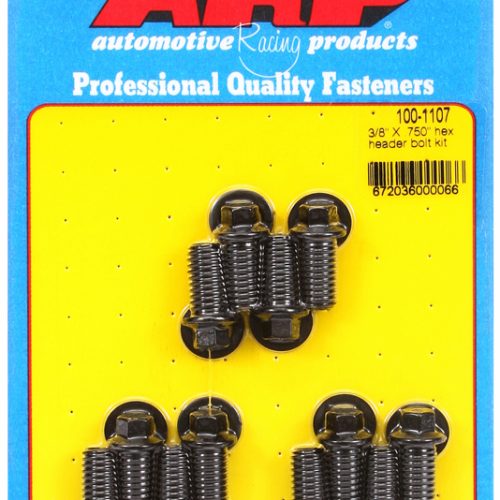 HEADER BOLTS, BLACK, HEX (12) 3/8″-16 x .750″, 5/16″ WRENCH