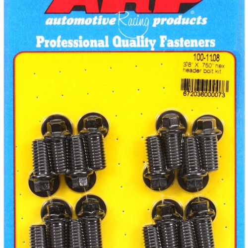 HEADER BOLTS, BLACK, HEX (16) 3/8″-16 x .750″, 5/16″ WRENCH