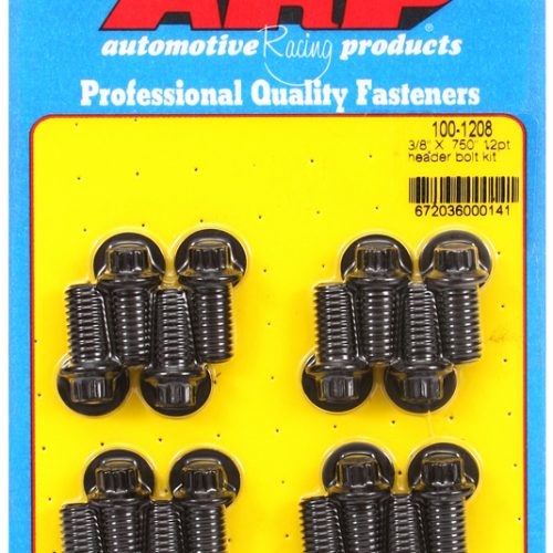 HEADER BOLTS, BLACK, 12PT (16)3/8″-16 x .750″, 5/16″ WRENCH