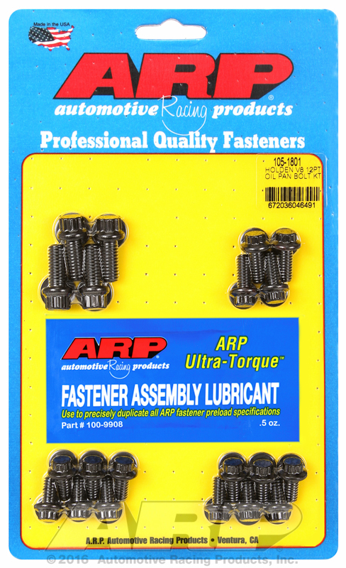 OIL PAN BOLT KIT, HOLDEN V8 BLACK OXIDE, 12-POINT