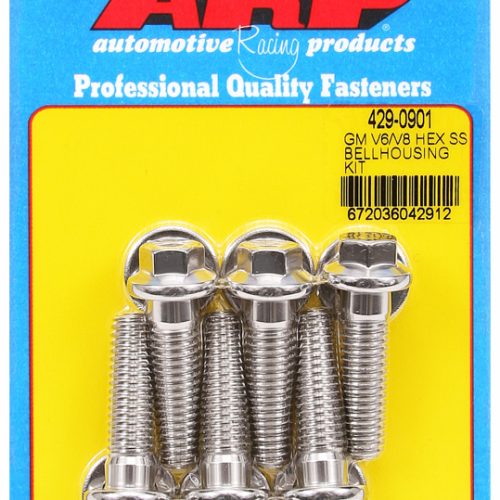 SBC BBC SS BELLHOUSING BOLTS  3/8-16 x 1.375″, STAINLESS HEX