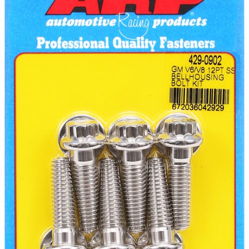 SBC BBC SS BELLHOUSING BOLTS  3/8″ x 1.375″, STAINLESS 12-PT