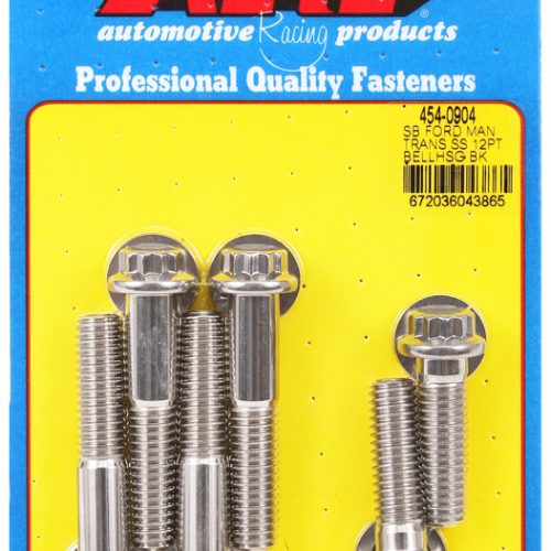 FORD SBF BELLHOUSING BOLTS    MANUAL TRANS, STAINLESS 12-PT